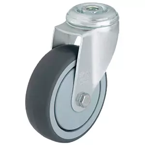 Аппаратное колесо для покупательских тележек 150 мм (под болт, поворотное, полиуретан, обод - пластик)