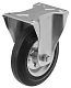 Промышленное усиленное колесо 160 мм (площадка, неповоротное, черная резина, роликоподшипник) - FRC 63